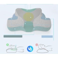 Ergonomisk ortopedisk kudde med skumminne Jiaaa 2 stycken, nackstöd