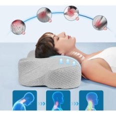 Cuscino ortopedico ergonomico con memoria in schiuma Jiaaa 2 pezzi, supporto del collo