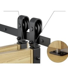 Set voor vouwdeur 76cm Wolfbird F25SFS (zonder deur) zwart