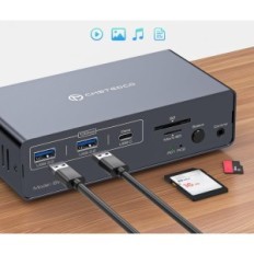 Commutateur KVM USB-C CMSTEDCD SW523 13W1 2XPC 2xDP 4K120Hz, 2 moniteurs