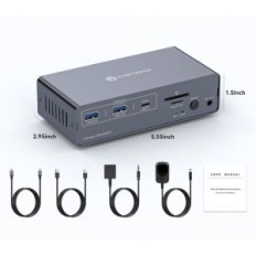 Prebacite kvm USB-C cmstedcd SW523 13W1 2XPC 2XDP 4K120Hz, 2 monitora