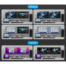 KVM 2XPC 2XMONITOR Dockningsstation USB-C, HDMI + DP 4K, 13W1, SD, 10GBPS