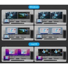 KVM 2xpc 2xmonitor dokkimisjaam USB-C, HDMI + DP 4K, 13W1, SD, 10Gbps