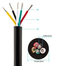 Urciant 10 m sähköjohtimet, 14AWG 5x2 mm², pienjännite, PVC, musta