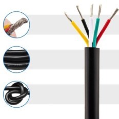 URCIANT 10 m elektrický drát, 14AWG 5x2 mm², nízkonapět'ové, PVC, černá