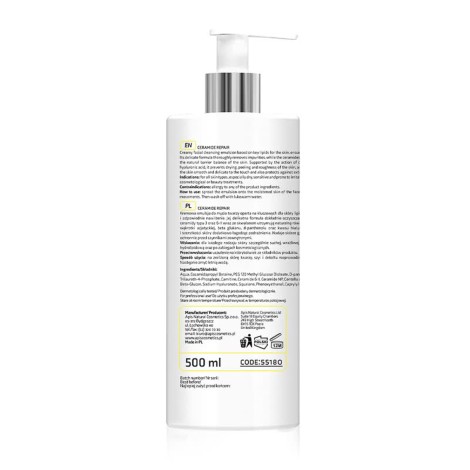 Apis CERAMIDE REPAIR Émulsion nettoyante visage douce avec céramides 500 ml — vue arrière