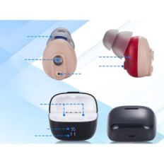 Used WEIYII VHP-1633 digital hearing aid for seniors 4 charging pouch modes