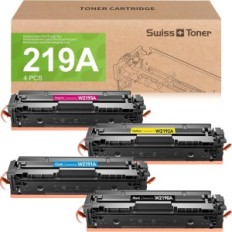 Et sett med HP 219A Swiss Toner Toner kompatibel for MFP 3302FDWG, 4 Elementer.