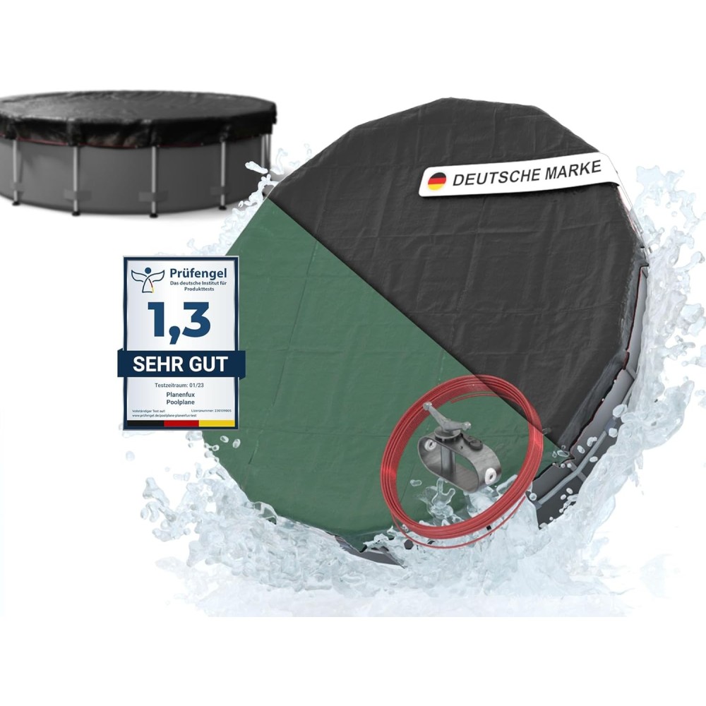 Brugt Pool Cover 450cm Planenfux (Runde 520cm) 2in1 PE 200 g / m², 420-460cm