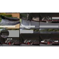 Coperchio da piscina usato 450cm Planenfux (rotondo 520 cm) 2in1 PE 200 G / m², 420-460 cm