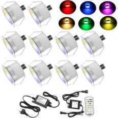 Ορίστε 10 λαμπτήρες LED ενσωματωμένα RGBWW 0,6W Ø31mm, IP67, 12V