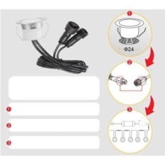 Zestaw 10 lamp LED wbudowanych RGBWW 0,6W Ø31mm, IP67, 12V