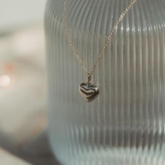 Zilveren FF74SS92545-8 FF74SSS92545-8 ketting met hart "Hun Liebe Dich" -geschenk voor een vrouw