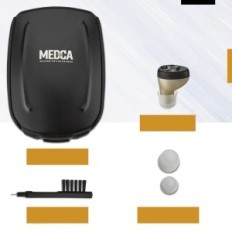 Used CIC hearing amplifier for Seniors Black Left Ear with noise reduction