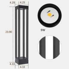 Zahradní lampa Kingwww 1180 9W 3000K IP65 Externí