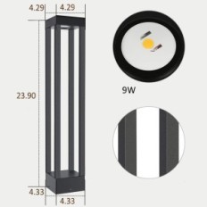 Zahradní lampa Kingwww 1180 9W 3000K IP65 Externí