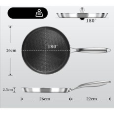 Pans for pancakes 26cm Other-stainless steel Non-stick coating