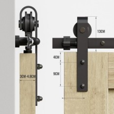 TSMST F33SFS PORTA SFIDAZIONE 100 cm Set di sliding Style Black Style Rustic Space