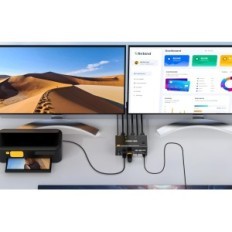 Interruttore KVM 3 monitor 2 Computer 4K144Hz 8K60Hz DP + HDMI USB3.0 ALIMENTAZIONE ALIMENTAZIONE