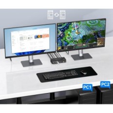 Schakelaar KVM TJCXELE DP 1.4 8K60HZ 2 PC 2xUSB 3.0 2 Monitoren