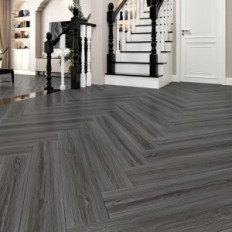 PVC Jaulier Carrelage de plancher auto-adhésif Set similaire en bois 24 gris