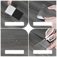 Azulejos de PLANO DE PAPEL DE PVC Azulejos Autoadhesivos, como set, como set 24 gris