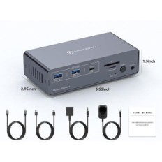 KVM USB-C 13W1 2 Switch 2 Övervakningar 2 HDMI 4K60Hz EDID FQUANMAP FQ-DE-SW521 Utställning