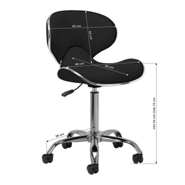 Tabouret cosmétique Gabbiano q-4599 noir — vue latérale