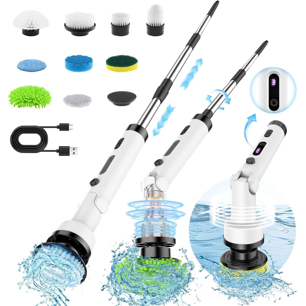 Electric brush cleaning 9in1 TEMOLA TF10 3 Racing adjustable exhibition handle