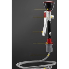 Gumijas stacija ar tērauda 304 cgoldenwall ar 1,5 m šļūteni (nav oriģināls iepakojums)