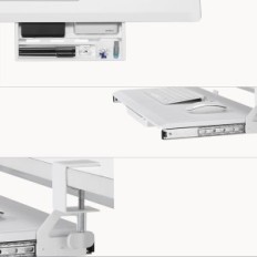 Ethu Etkbt10 / ETKBT11 680 × 300 mm Toetsenbordplank met witte handgreep onder bureau