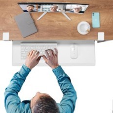 Χρησιμοποιείται ethu etkbt10 / etkbt11 680 × 300 mm ράφι πληκτρολογίου με λευκή λαβή κάτω από το γραφείο