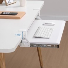 Ethu ETKBT10 / ETKBT11 680 × 300 mm Estante de teclado con mango blanco en escritorio