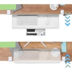 Used ETHU ETKBT10 / ETKBT11 680 × 300 mm keyboard shelf with white handle under desk