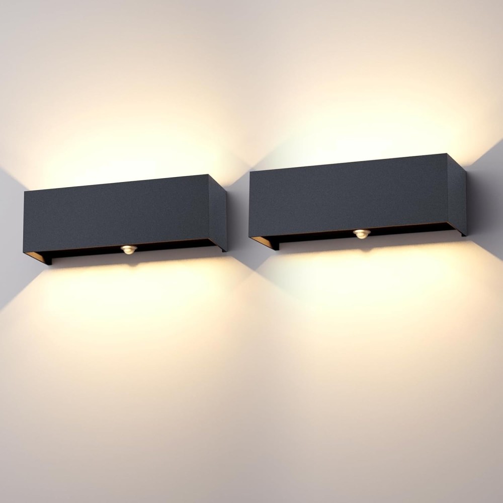 Lietota 30W sienas lampa ar klighten A310 / 3-3000K kustības sensoru 2 IP65 antracīts