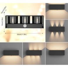Použité 30W Stěnová lampa s KLIGHTEN A310 / 3-3000K pohybem pohybu 2 IP65 antracit