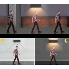 UŻYWANE Lampa ścienna 30W z czujnikiem ruchu Klighten A310/3-3000K 2 szt. IP65 antracyt