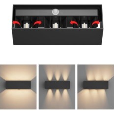 Lietota 30W sienas lampa ar klighten A310 / 3-3000K kustības sensoru 2 IP65 antracīts