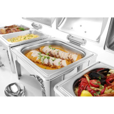 Réchaud pour plats à bougie en acier poli GN 1/1