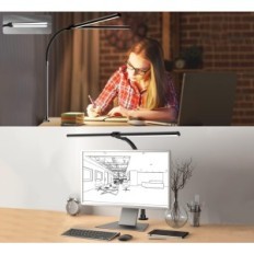 Lâmpada de desktop com duas cabeças Lottbuty LED 24W 80 cm 5 modos de braçadeira