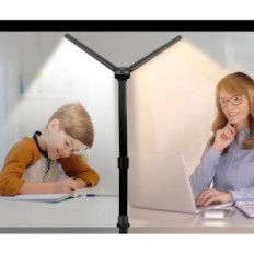 Desktop lampe med to LED-lottbutyhoveder 24W 80cm 5 Clamp Modes