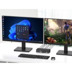 KVM HDMI DisplayPort 60Hz 2 PC-omkopplare 2 USB 3.0 Övervakar med kontroller
