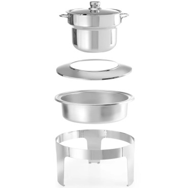 Chauffe-pâte à bougie pour soupe en acier poli 10L