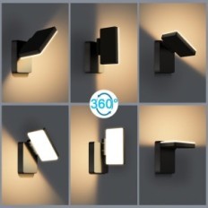 Ulkoinen LED Kingwen 40 W 3000 K IP65 Musta pyörii 360 ° tatta