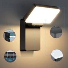 LED externo Kingwen 40 W 3000 K IP65 negro girado 360 ° plegable