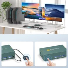 KVM HDMI USB 3.0 4K 60Hz 2 monitor 2 monitor per 3 USB