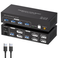 Käytetty / epätäydellinen kytkin KVM TJCXELE DisplayPort 4K144HZ 2 PC