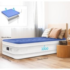 Idoo Oppblåsbar madrass med oppblåsbar pumpe 190x100x46cm etter reparasjon