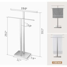 Udstilling Fritstående Håndklædethænger KES BTH231-2 Steel18 / 8 Børstet