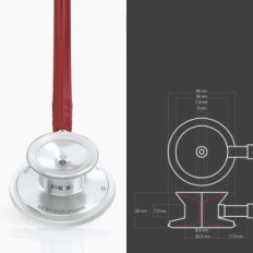 Stéthoscope médical Lumière MDF Acoustique MDF747XP17 Double tête, Bourgogne
